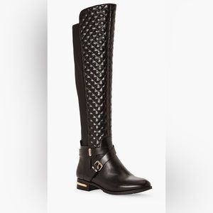 Annabeth Quilted Flat Boot in Black